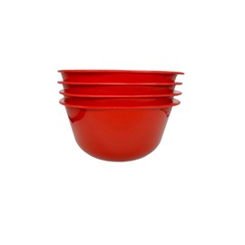 Reusable ECO Unbreakable Colourful Plastic Bowls Set-of-4 - Shatterproof - 100% Food Safe - Perfect for Camping, Indoors, Outdoors, and picnics (Baby 400ml, Red)