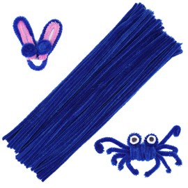 60 PCS Blue Pipe Cleaners,Pipe Cleaners Chenille Stem,Pipe Cleaners Bulk,Art Pipe Cleaners for Creative Home Decoration Supplies and Crafts Project
