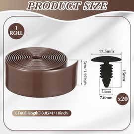 Landical 2" x 10 ft Vinyl Straps for Patio Chairs Repair Webbing Lawn Chair Replacement Straps with 20 Pcs White Rivets for Summer Garden Furniture(Brown)