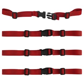 XTACER Backpack Chest Strap Adjustable Backpack Sternum Strap Chest Belt with Buckle (PACK OF 4) (RED)