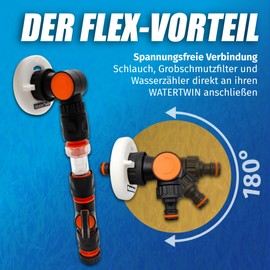 MaJoCompTec® WATERTWIN Water Tank Cap Compatible with Gardena Water Filter Stopcock Tap Connection Motorhome Filler Nozzle Accessories (Adapter 3-Pin D: 78 + Connection Set)