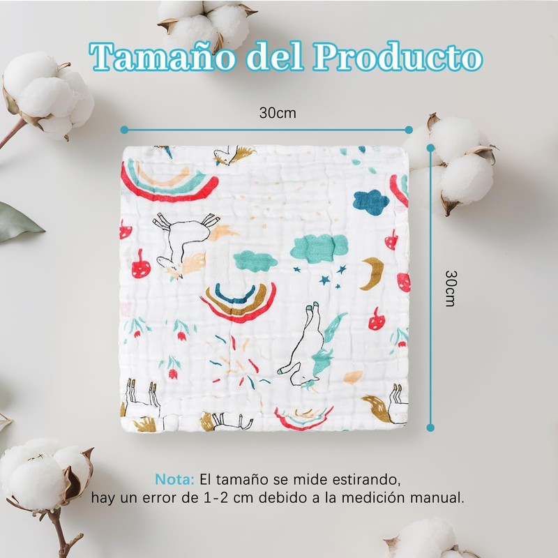 Janety Paños de Muselinas para Bebé, Set de 14 Toallitas