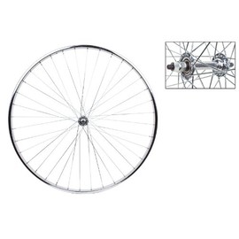 Wheel Front 27 x 1-1/4 Silver, Bolt On, 5/16 Axle Hub, 14g UCP Spokes, 36H