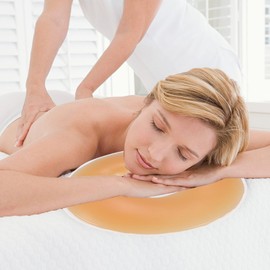 ZJchao Silicone Pillow, Massage Pillow Face Down Beauty SPA Massage Pillow Soft Massage Face Relax Pillow Headrest SPA Beauty Salon Skin Care Relax Head Cradle Cushion for Facial Relax(Yellow)