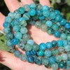10mm Green Dragon Vein Agate Round Beads, 35 Pcs for