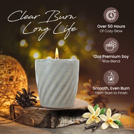 Scented Candle – Bauton Milling Fresh Citrus Candle 12 oz – Long-Lasting Soy Wax Blend Spring Candles for Home - Olive Dusk Green