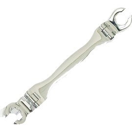 JIN TOOL Double Flexible Flare Nut Wrench,5/16" x 7/16", 3/8" x 1/2", 9/16" x 5/8", 11/16" x 3/4",Line Wrench,Oil Nut wrench, 210° Activity angle, 4PIECE SAE SIZE Gift for Man,With wrench rack
