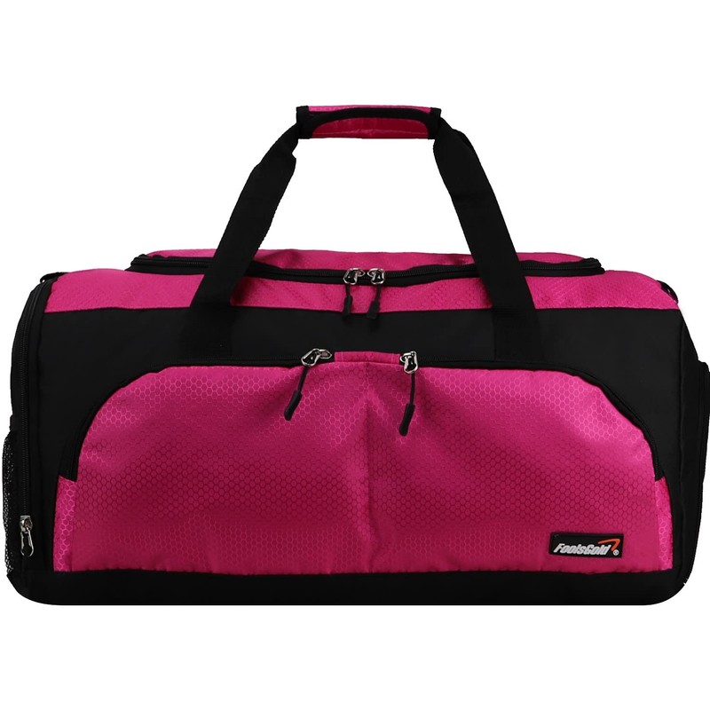 foolsGold Large Sports Holdall Duffel Bag - Black/Pink
