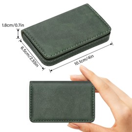 RFID Blocking Wallet - Minimalist Leather Business Credit Card Holder (12-Green)