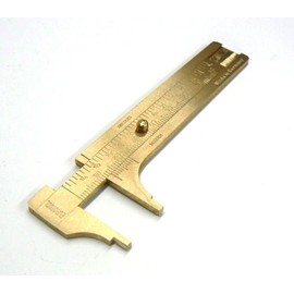 80mm Brass Sliding Gauge Pocket Caliper Vernier 3" Inch and MM Jewelry Tool Made in German