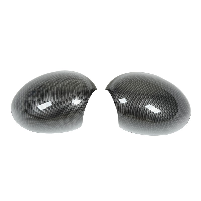 2 Pcs Door Side Rearview Mirror Cover Cap Carbon Fiber