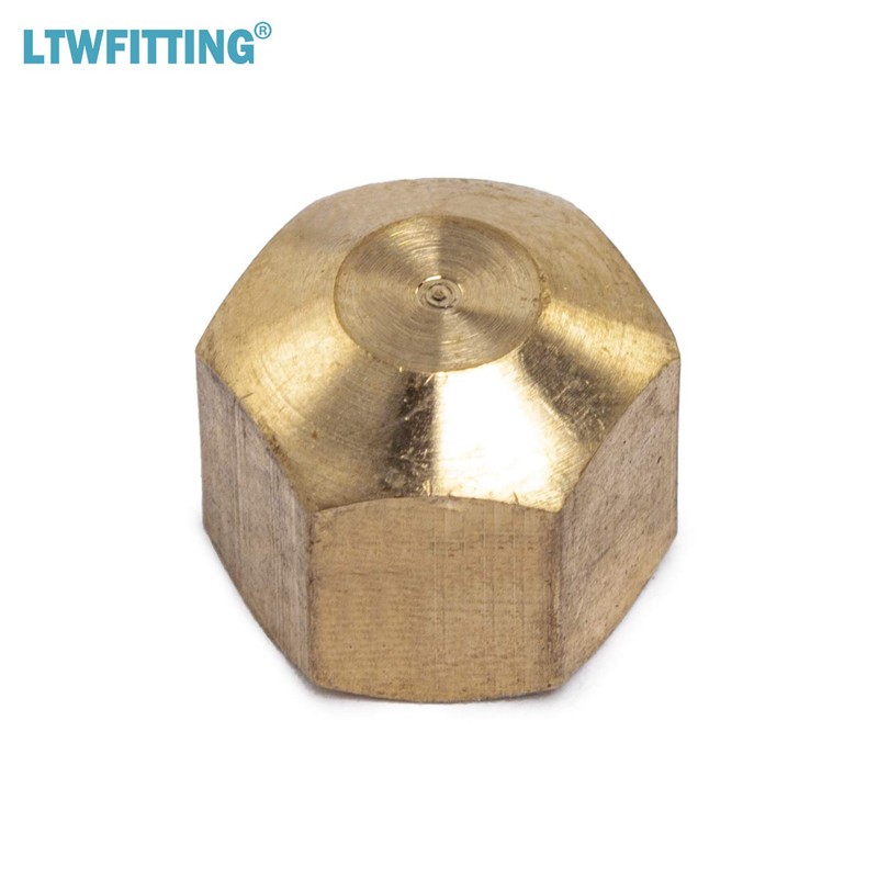 LTWFITTING 1/4-Inch Brass Compression Cap Stop Valve Cap,Brass Compression Fitting(Pack