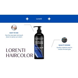 Lorenti Semi Permanent Direct Coloring Cream | Long Lasting Hair Colour Result | Night Blue 250 ml