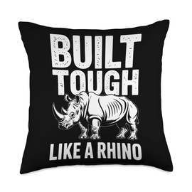 Rhino Build Tough Like A Rhino Animal Throw Pillow