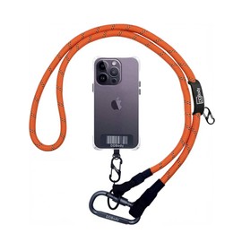 DDBody Smartphone Strap, Mobile Strap, Shoulder Strap, Smartphone Shoulder with Climbing Lock, Strap Holder, Neck Hanging, Cross-body, Outdoor, Thick (Orange, 0.4 inches (10 mm)