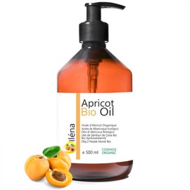 Oïléna Organic Apricot Kernel Oil 100% Pure, Natural, Vegan, No GMO - Aromatherapy Massage Oil Hair Skin Body Certified BIO Moisturizer for face, Body and Hair 500 ml 17.6 fl oz