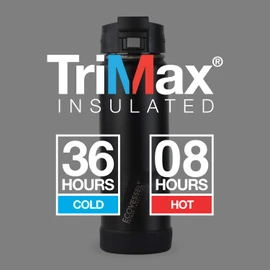 EcoVessel PERK Vacuum Insulated Stainless Steel Coffee & Tea Travel Bottle with Push Button Locking Top