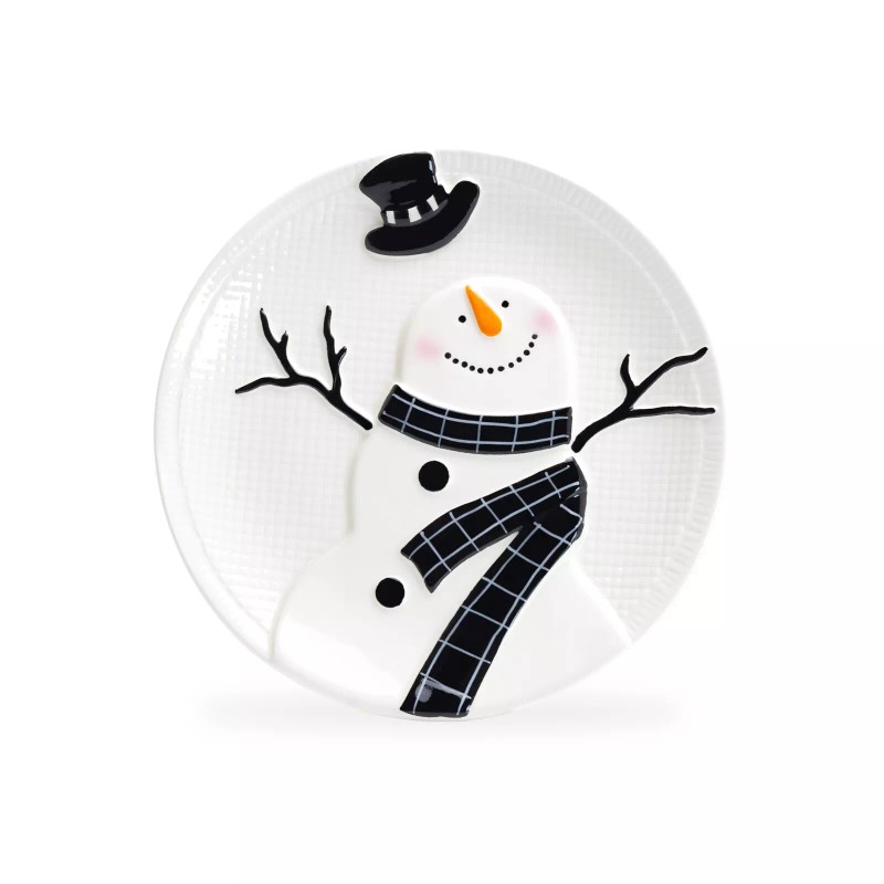 Grace's Teaware Grace Teaware Happy Snowman Dessert Salad Plates Set