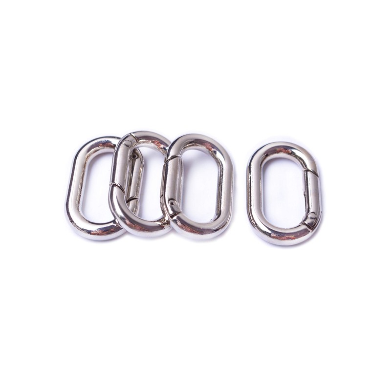 Bobeey 4pcs Carabiner Metal Spring Key Ring,Spring Snap Hooks Clip,Spring
