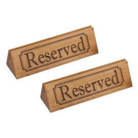 Set of 2 Wooden Table Reserved Bar Restaurant Cafe Reserved Seat Sign Plates
