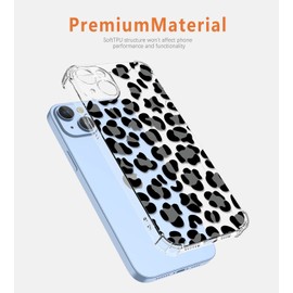 XINYEXIN Clear Case for Honor 200 Smart Flowers Floral Pattern Design Slim Shockproof Transparent Soft TPU Bumper Case Protective Cover - Leopard