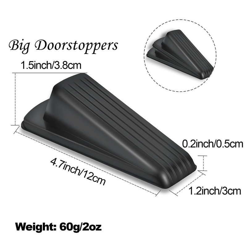 5pcs Big Rubber Doorstop Wedge Suitable for All Floors Non-Scratching