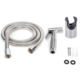 3Pcs Stainless Steel Handheld Bidet Sprayer Set with Hose and Holder Toilet Washing Shower Kit G1/2in
