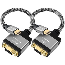 Mini DisplayPort to VGA Adapter 2 Pack, Uni-Directional Mini DP Male (Source) to VGA Female (Screen) Converter,1080P@60Hz Mini DP Computer to VGA Monitor Adapter for Monitor, Desktop, Projector
