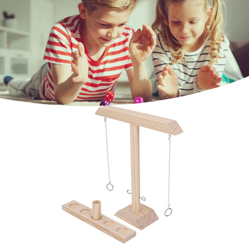 Hook and Ring Game Beautiful Wooden Interactive Desktop Toss Game