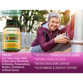 Women's Multivitamin Supplement. Vitamins A C D E & Vitamin B Complex. Immune & Female Support + Antioxidant & Natural Energizers. Non-GMO, Gluten Free, Made in the USA,60 Caps