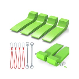 E-SDS Combinable Tire Skates 4 Pack, 3.2 in to 6.4 in Width Adjustable Towing Skates, Heavy-Duty Safe Car Skate for Tow Truck, Single Towing Skate Has A 4,000 lb Working Load Limit (Green)