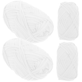 TEHAUX 4rolls Thick Yarns for Handicraft Creative Flat String for Knitting Weaving and Crocheting Each and Washable Craft Supplies