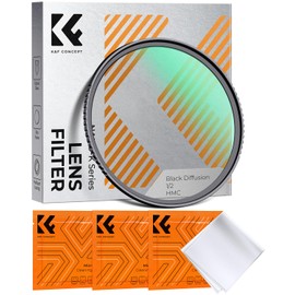 K&F CONCEPT 55mm Black Mist 1/2 Filter, Soft Effect, Contrast Adjustment, Soft Draw Filter, Multi-Layer Nano Coating, Aviation Aluminum Material, Thin Frame, 3 Cleaning Cloth Included (NANO-K Series)