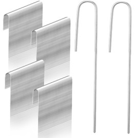 WGXX 110/200pcs Irrigation Drip Tubing Landscape Staples J Shape Lawn Stakes 5 inch Length Drip Anchors Landscape Pins for Drip Tubing (110)