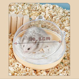 gofidin Hamster Sand Bath Container, Transparent+White Cage Toilet, Small Pet Accessories Convenient Bath House for Guinea Pig Squirrel and Others(White)