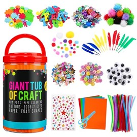 Kit de Manualidades para Niños, Con Contenedor de Almacenamiento, Materiales para Manualidades Niño, Seguro, Ecológico, Manualidades Educativas para Niños