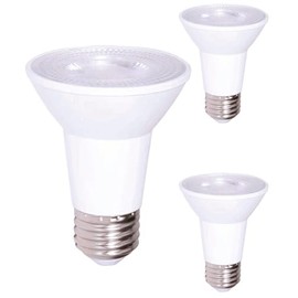 Diodesy- PAR20 LED Long Neck Flood Light Bulb 7W 500 Lumen E26 Medium Base 6500K Daylight Ideal for Track & Recessed Spot Light Bulbs 120V CRI80 40° Beam Angle White Finish Pack of 3