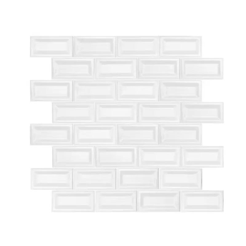MSI White Glossy Inverted Beveled 3in x 6in Ceramic Wall