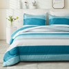 Litanika King Comforter Set White Teal - 3 Pieces Lightweight