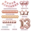 13th Birthday Balloons, Balloons, Decoration Set, Number Balloons, 13, Happy