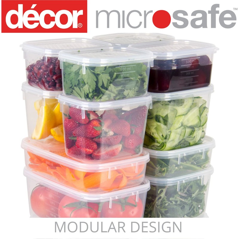 Décor 002751-004 Food Storage Container, 500 mL, Oblong, Pack of