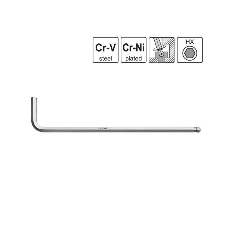 S&R Allen Keys, Hex Keys Ball End, Set HX.9-Pieces. 1/16-3/8
