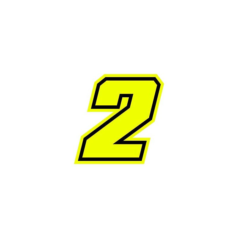 4R Quattroerre.it 13382 Racing Number 2 Moto GP, Neon Yellow,