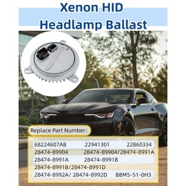 Xenon HID Headlamp Ballast 68224607AB Fits for Durango 2014-2020 for Impala Malibu Camaro 2014-2019 3.6L 6.2L 7.0L Replace 22860334, 22941301