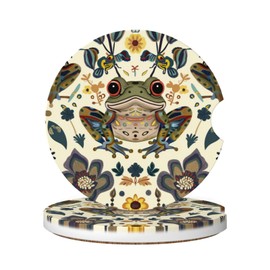 Neukim 2pcs Car Cup Holder Coaster Car Coaster Yoga Boston Terrier Funny Dogs Absorbent Car Coaster Absorbent Drink Coaster for Car Decor Auto Accessories