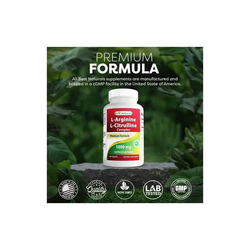 Complejo L-arginina L-citrulina 1000 Mg, 250 Tabletas