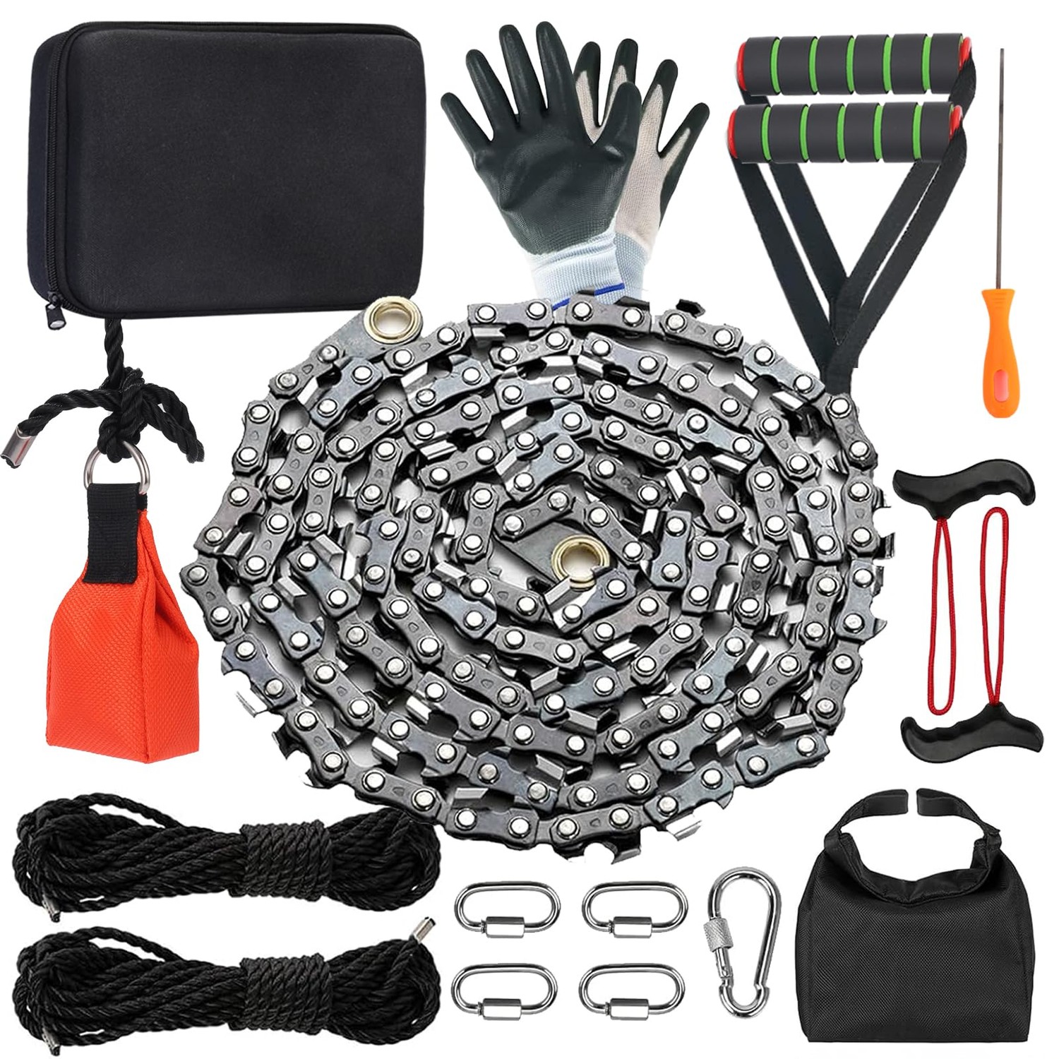 Oulisen Rope Saw 55 inch High Limb Rope Saw with 70 Sharp Teeth, Rope ...