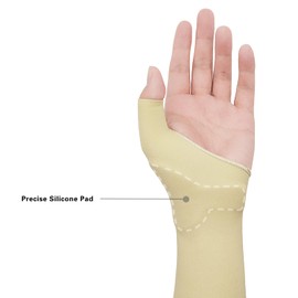 Jianlida Long-Sleeved Compression Wrist Braces with Silicone Pad - Ultimate Support for Joint Strain Tendonitis, Lightweight, Breathable Wrist Support Gloves for Men and Women in Sports Fitness Large