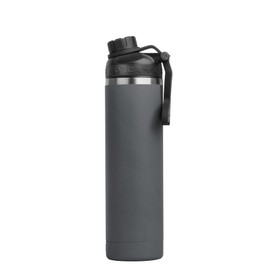 ORCA Hydra 22oz | Insulated, Stainless Steel Water Bottle with Powder Coat Finish & Silicone Grip Whale Tale Handle, Dishwasher Safe Sports Bottle — Charcoal