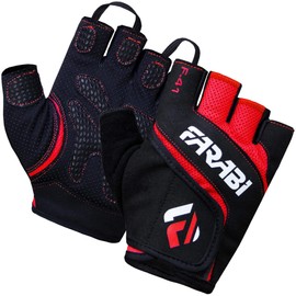 Farabi Sports weight gloves - Weight Lifting Gloves for Fitness, Training, Weightlifting, Workout Gym Gloves (Black/Red, L)
